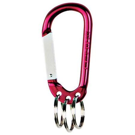 Hy-Ko Hy-Ko Products 215563 Metallic Carabineer with Three Split Rings Pack of 3 215563